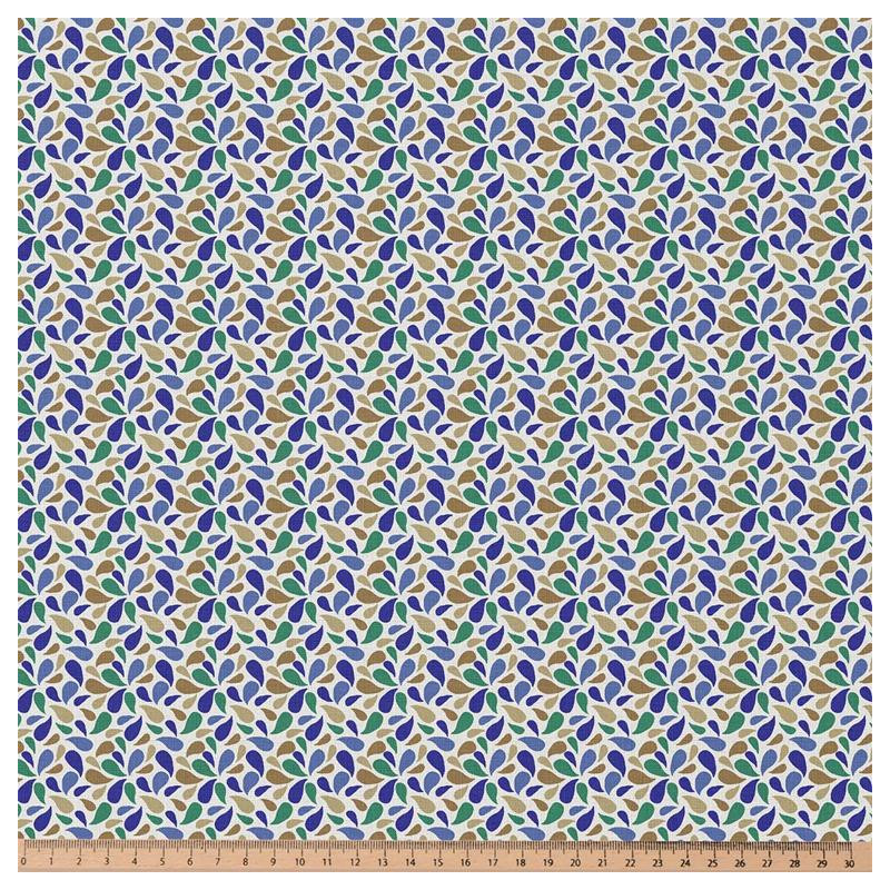 Algodón estampado OTMA Azul / Verde